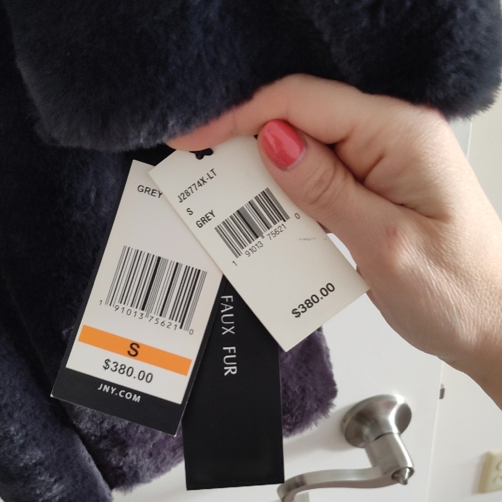 Jones New York Women's Dark Grey Teddy Jacket - Picture 2 of 5